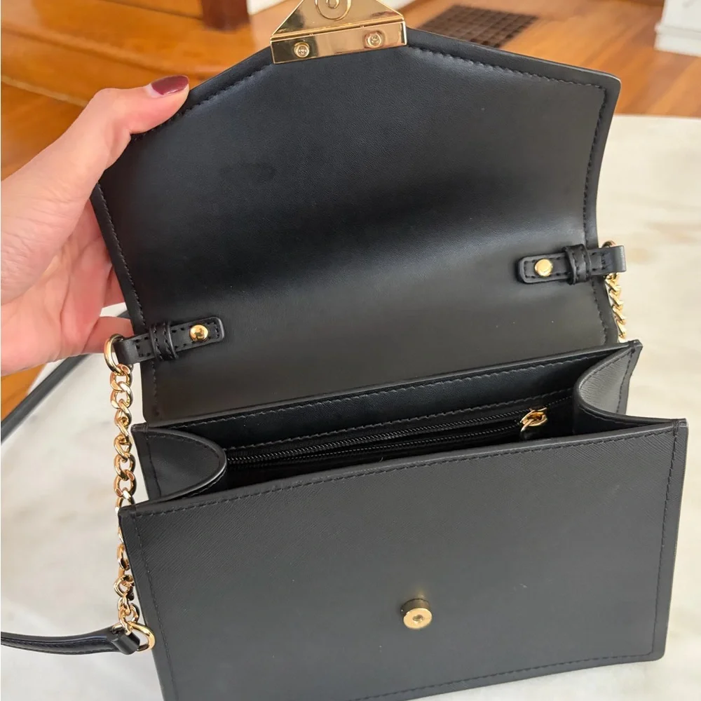 Michael Kors Black Leather Top-Handle Satchel with Gold Hardware - Picture 2 of 5